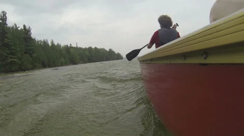 Rowers slowly navigating canoe Video stock 39652787