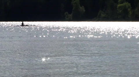 Rowers in sunlight Stock Footage 707168