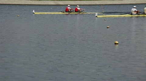 Rowers in training athletes Stock Footage 8555705