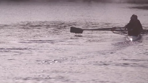Rowers Training in Slow Motion 스톡 동영상 47587790