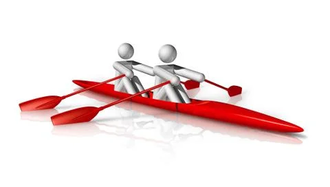 Rowing 3d symbol Stock Illustration