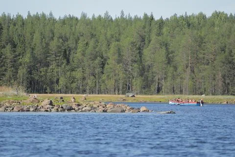 Rowing in arctic Stock-Fotos