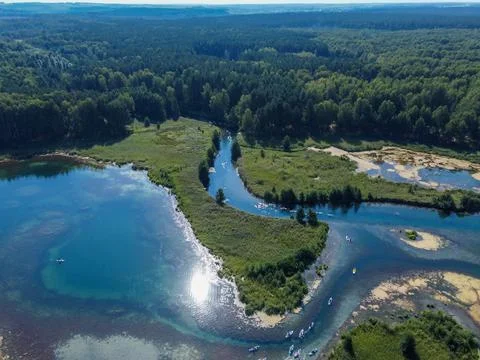 Rowing board on the river Stock Photos