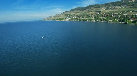 Rowing boat - aerial Stock Footage 41455159