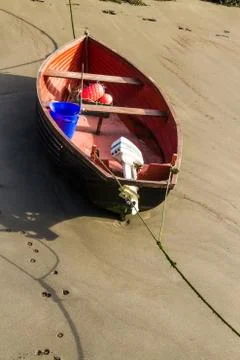 Rowing boat on a beach Stock Photos