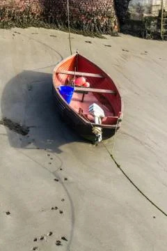 Rowing boat on a beach Stock Photos