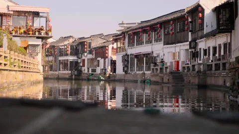 Rowing a boat in China Stock Footage 250581256