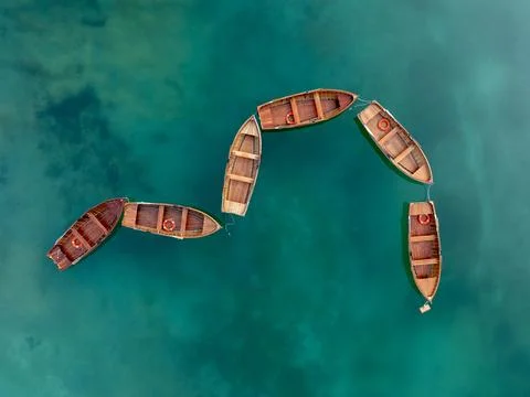 Rowing boat formation Fotos de archivo