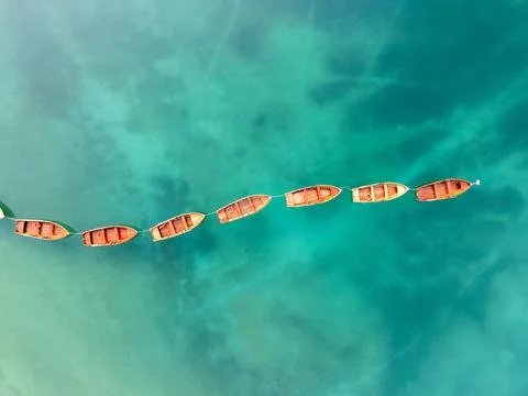 Rowing boat formation Fotos de archivo