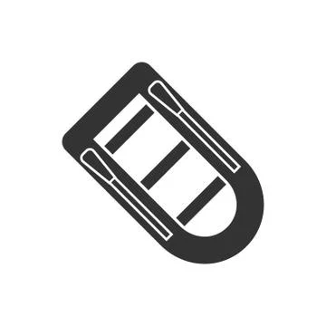 Rowing boat icon flat Stock Illustration