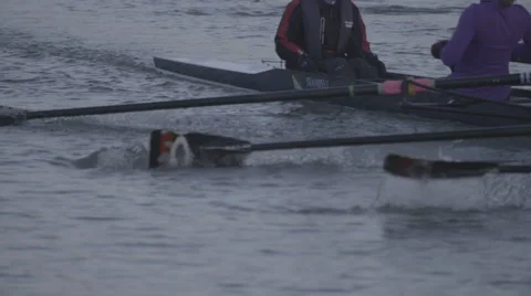Rowing Boat Oars Close Up in Slow Motion 스톡 동영상 47587127
