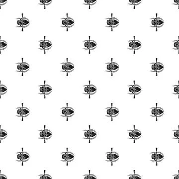 Rowing boat with oars seamless pattern background design Illustrazione stock