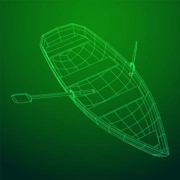 Rowing boat with paddles Stock Illustration