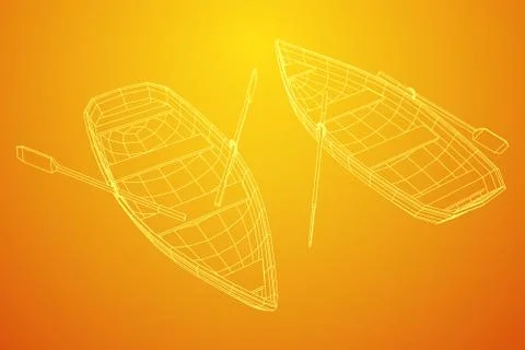 Rowing boat with paddles 스톡 일러스트