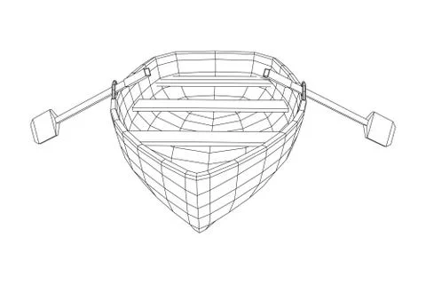 Rowing boat with paddles Stock Illustration