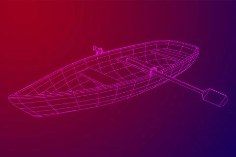 Rowing boat with paddles Stock Illustration