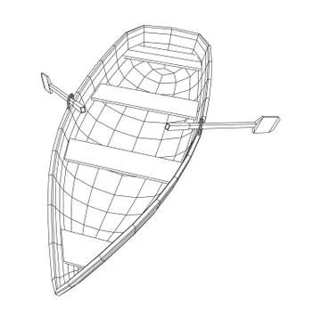 Rowing boat with paddles Stock Illustration