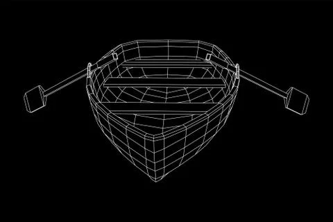 Rowing boat with paddles Stock Illustration