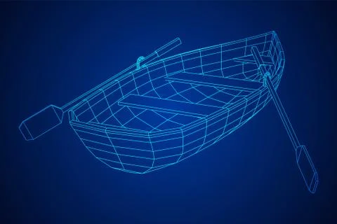 Rowing boat with paddles Stock Illustration