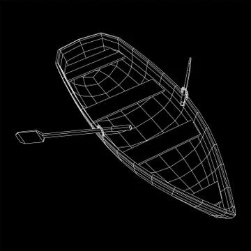 Rowing boat with paddles Stock Illustration