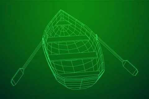 Rowing boat with paddles Stock Illustration