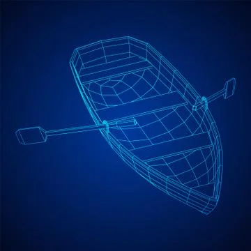 Rowing boat with paddles Stock Illustration