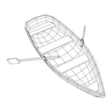 Rowing boat with paddles 스톡 일러스트