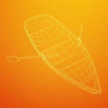 Rowing boat with paddles Stock Illustration