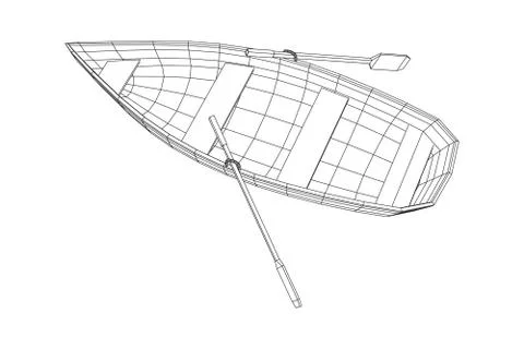 Rowing boat with paddles Stock Illustration