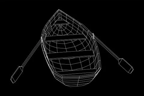 Rowing boat with paddles 스톡 일러스트