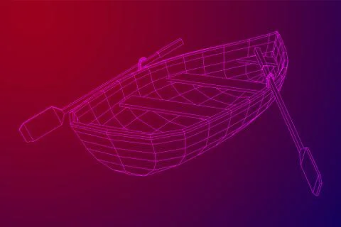 Rowing boat with paddles Stock Illustration