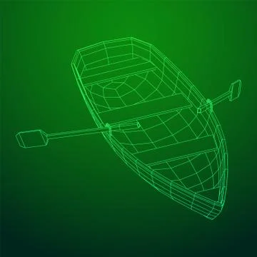 Rowing boat with paddles Stock Illustration