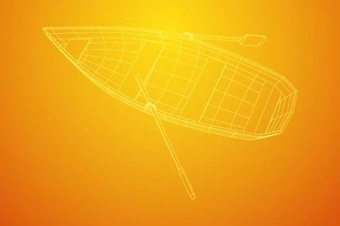 Rowing boat with paddles Stock Illustration