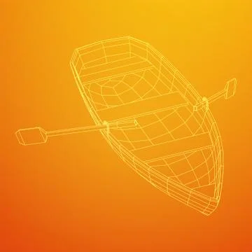 Rowing boat with paddles Stock Illustration