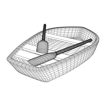 Rowing boat with paddles Stock Illustration