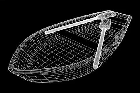 Rowing boat with paddles Stock Illustration