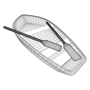 Rowing boat with paddles 스톡 일러스트