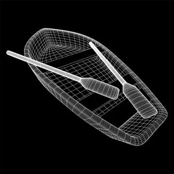 Rowing boat with paddles Stock Illustration
