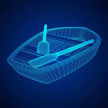 Rowing boat with paddles 스톡 일러스트