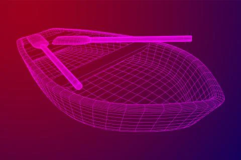 Rowing boat with paddles Stock Illustration