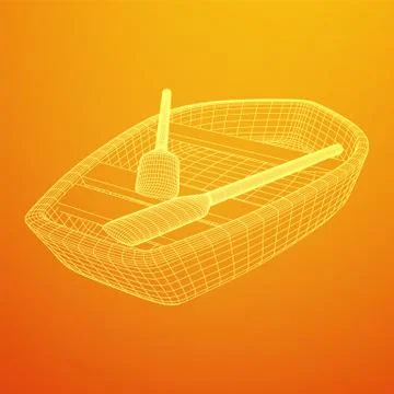 Rowing boat with paddles Stock Illustration