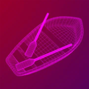 Rowing boat with paddles Stock Illustration