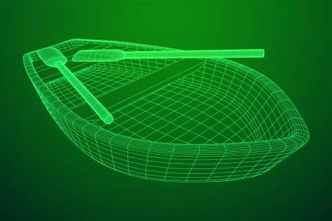 Rowing boat with paddles Stock Illustration