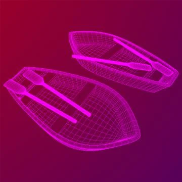Rowing boat with paddles Stock Illustration