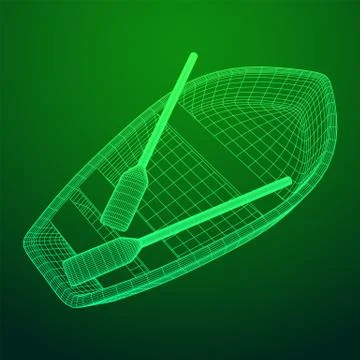 Rowing boat with paddles Stock Illustration