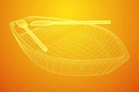 Rowing boat with paddles Stock Illustration