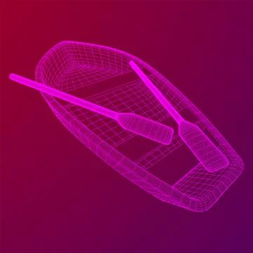 Rowing boat with paddles Stock Illustration