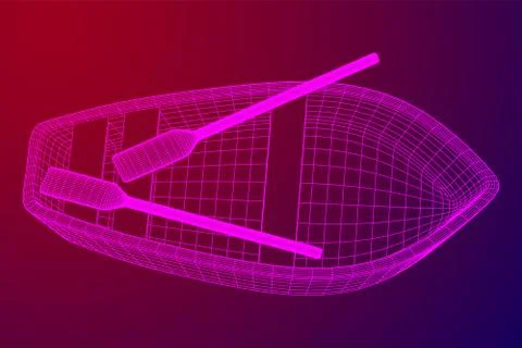 Rowing boat with paddles Stock Illustration