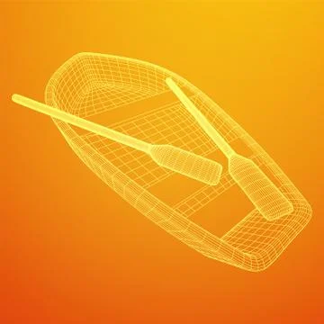 Rowing boat with paddles Stock Illustration