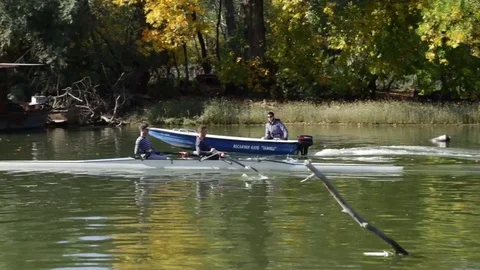 Rowing boat practice Stock-Footage 80867327